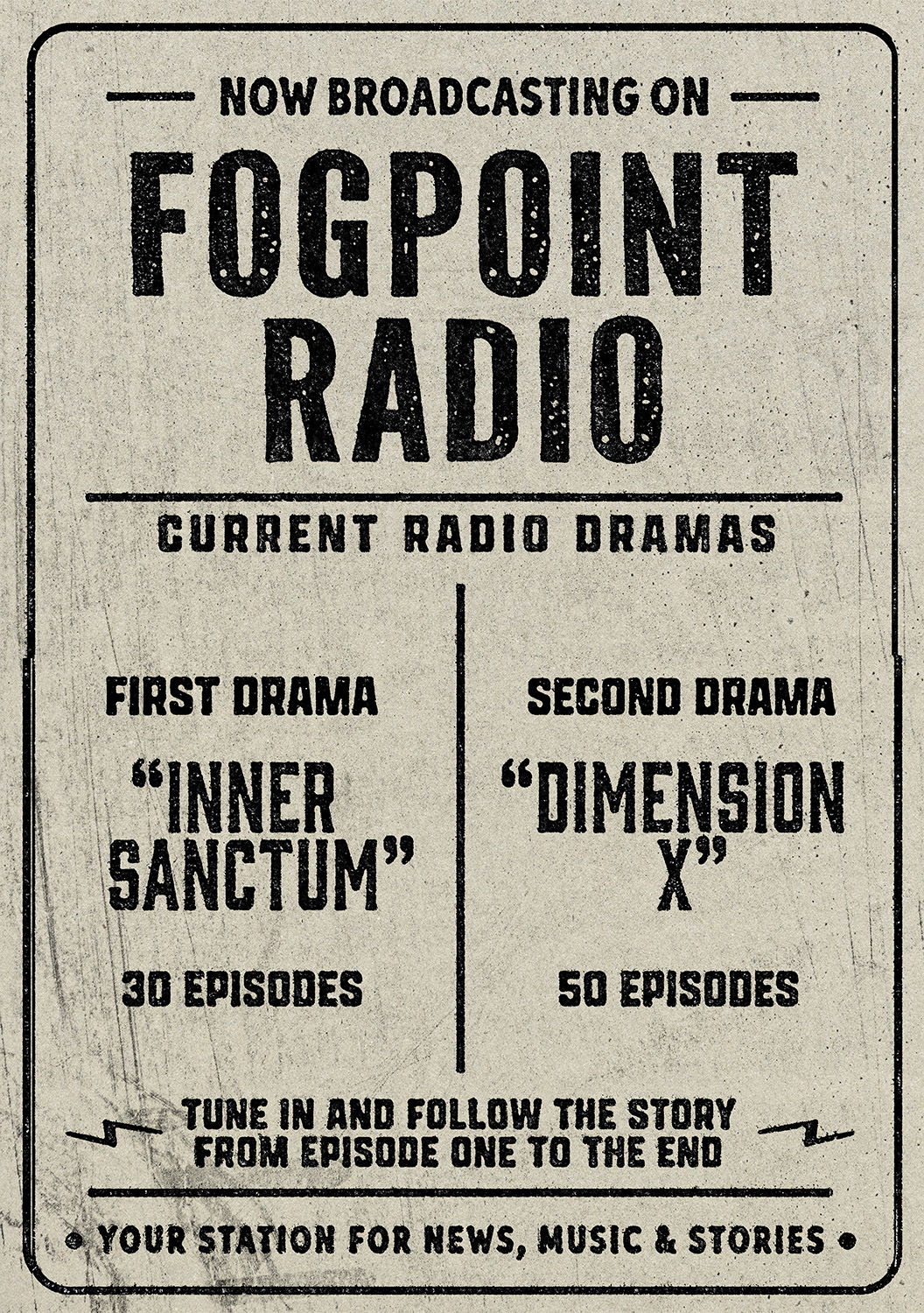 Fogpoint Radio Drama Schedule